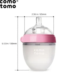 Butelka Antykolkowa Silikonowa Mom's Breast 150 Ml Pink Newborn
