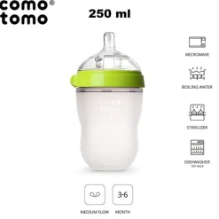 Butelka Antykolkowa Silikonowa Mom's Breast 250 Ml Green Baby