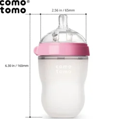 Butelka Antykolkowa Silikonowa Mom's Breast 250 Ml Pink Baby