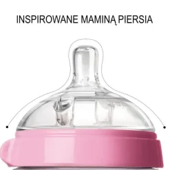 Butelka Antykolkowa Silikonowa Mom's Breast 250 Ml Pink Baby