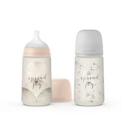 Butelka ze Smoczkiem Fizjologicznym Sx Pro Średni Przepływ Spread Joy Szara 270 ml