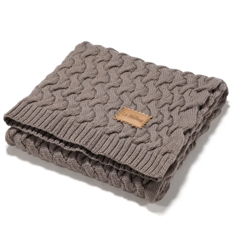 Ciepły Koc Merino 100% Stoned Brown