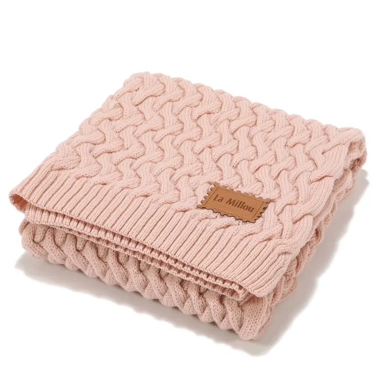 Ciepły Koc Merino 100% Stoned Pink