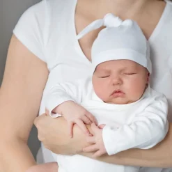 Czapeczka dla Noworodka Bawełniana 0-3m Niebieska