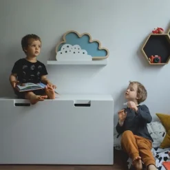 Drewniana Lampka Led Chmura Niebieska 24h