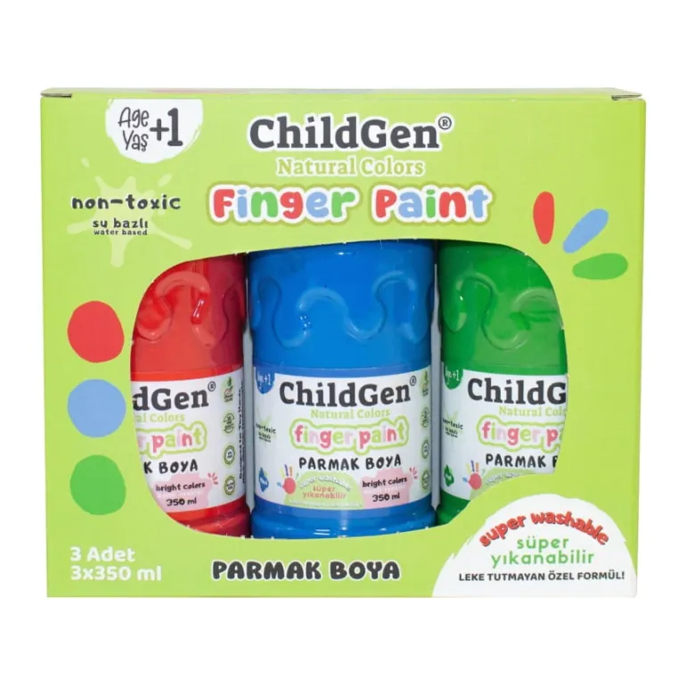 Farby do malowania palcami 3x350ml łatwo Zmywalne
