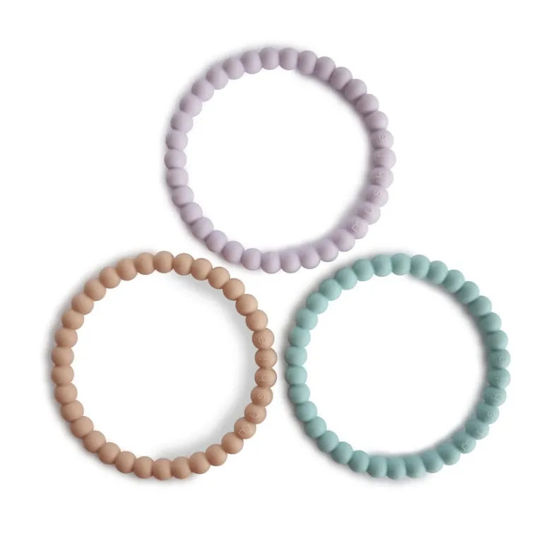 Gryzak Bransoletka Silikonowa Pearl Lilac Cyan Soft Peach 3 szt