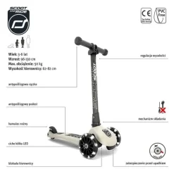 Hulajnoga Trójkołowa dla Dzieci Highwaykick 3 LED 3+ Ash