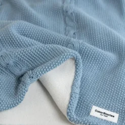 Kocyk dla Niemowlaka Bawełniany Zimowy Ocean Blue Ciemny Niebieski