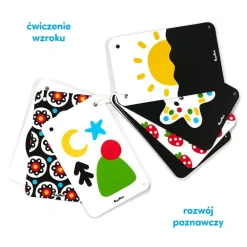 Kontrasty na sznureczku Książeczka do pokazywania dla dzieci 0 i 3 mies.+