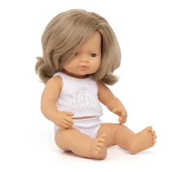 Lalka Dziewczynka Europejka Ciemny Blond 38 cm