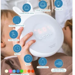 Lampka Led dla Dzieci Budzik Biały Królik