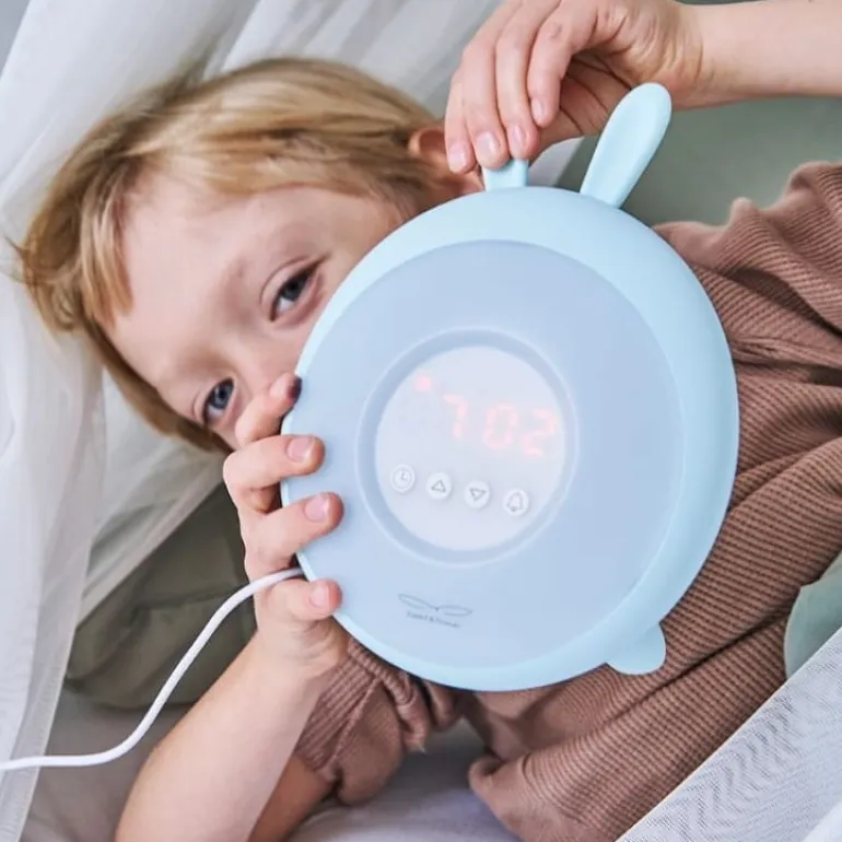 Lampka Led dla Dzieci Budzik Niebieski Królik