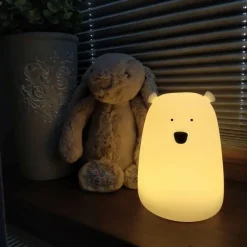 Lampka Led dla Dzieci Silikonowa Miś Duży Biały