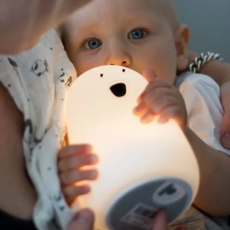 Lampka Led dla Dzieci Silikonowa Miś Duży Biały