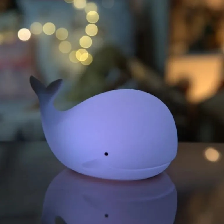 Lampka Led dla Dzieci Silikonowa Wieloryb z Pilotem