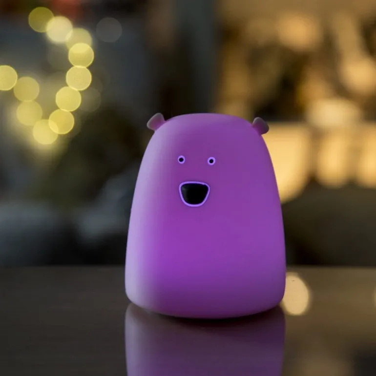 Lampka Led dla Dzieci Silikonowa Miś Mały Biały