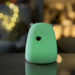 Lampka Led dla Dzieci Silikonowa Miś Mały Biały