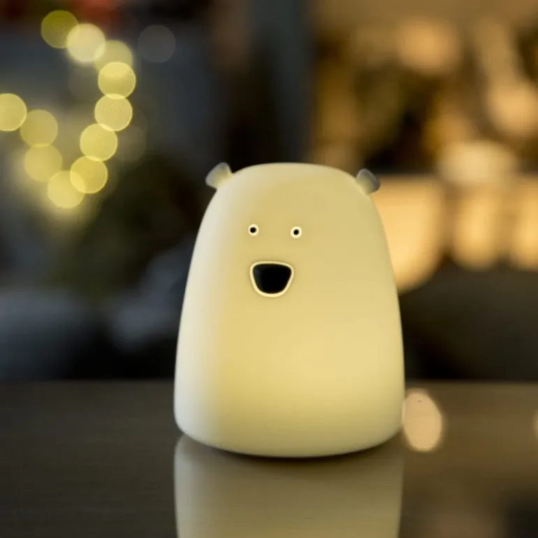 Lampka Led dla Dzieci Silikonowa Miś Mały Biały