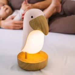 Lampka Led dla Dzieci z Głośnikiem Maskonur Biały