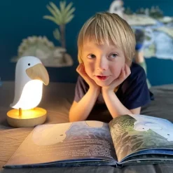 Lampka Led dla Dzieci z Głośnikiem Maskonur Biały