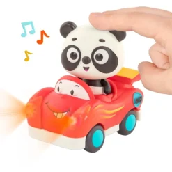 Light Up Cars – zestaw 3 miękkich AUTEK sensorycznych z Pasażerami - Pandą