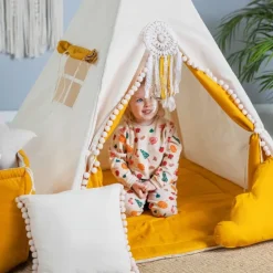 Namiot Tipi dla Dzieci Kremowy Miodek