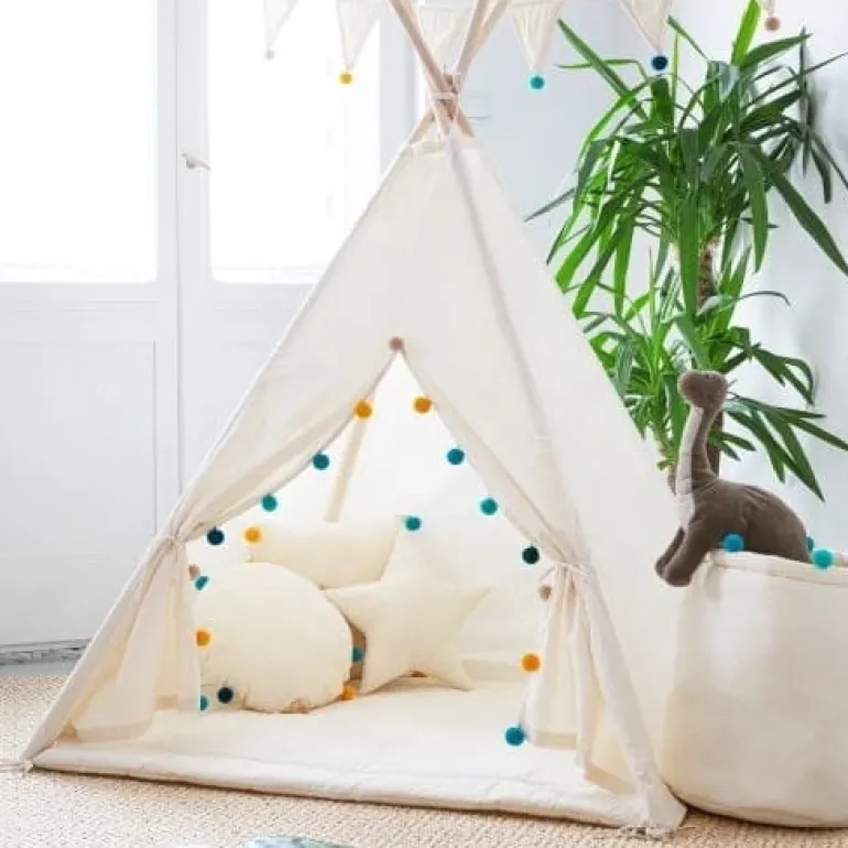 Namiot Tipi dla Dzieci Tęczowy Pomponik
