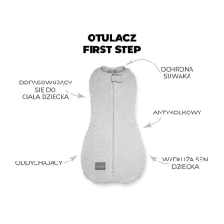 Otulacz dla Niemowlaka z Czapeczką First Step Czarne Kropki