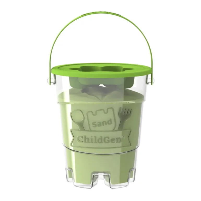 Piasek kinetyczny z foremką 100% Naturalny Zielony 500g