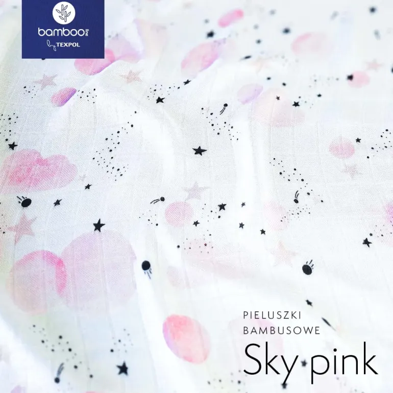 Pieluszka Bambusowa Sky Pink