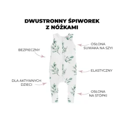 Śpiworek Niemowlęcy do Spania Dwustronny z Nóżkami Melanżowy Róż 1-2 Lata