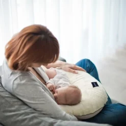 Poduszka do Karmienia Minky Kremowo - Szara