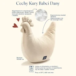 Poduszka Kura Babci Dany Velvet Powder Pink
