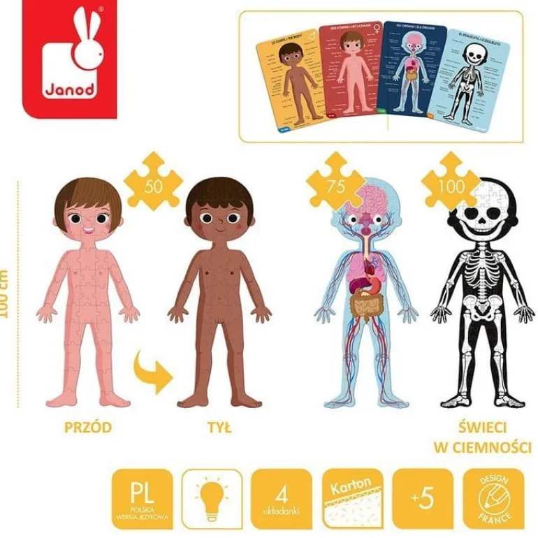 Puzzle dla Dzieci Edukacyjne Gigantyczne Ciało Człowieka