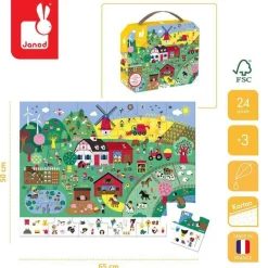 Puzzle dla Dzieci Obserwacyjne w Walizce Farma 24 el. 3+