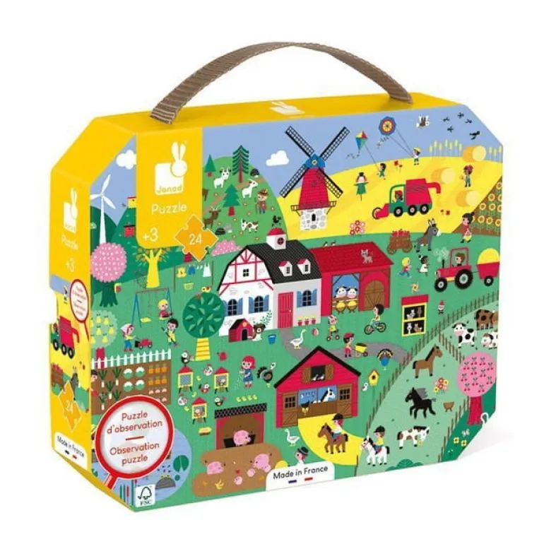Puzzle dla Dzieci Obserwacyjne w Walizce Farma 24 el. 3+