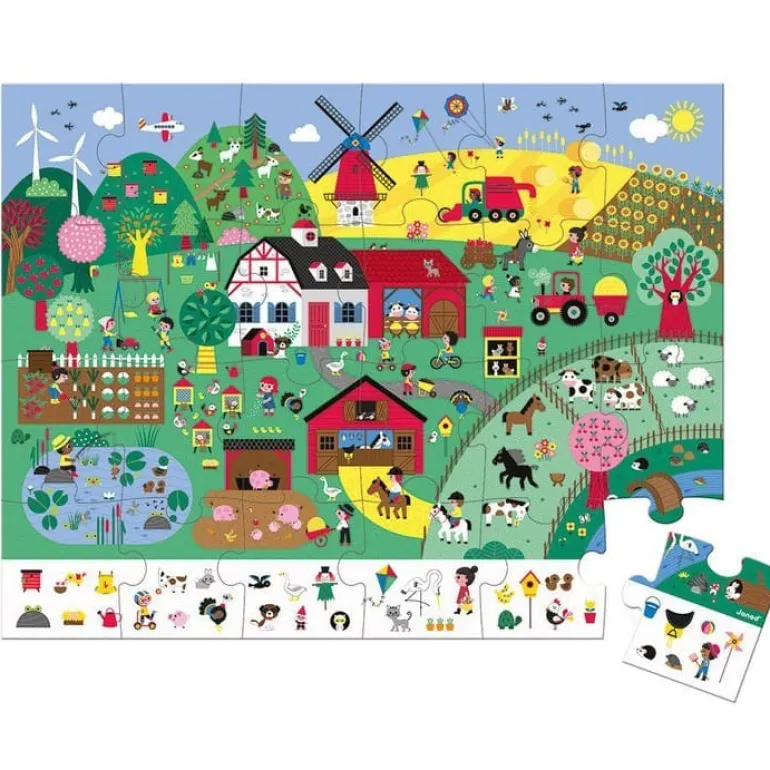 Puzzle dla Dzieci Obserwacyjne w Walizce Farma 24 el. 3+