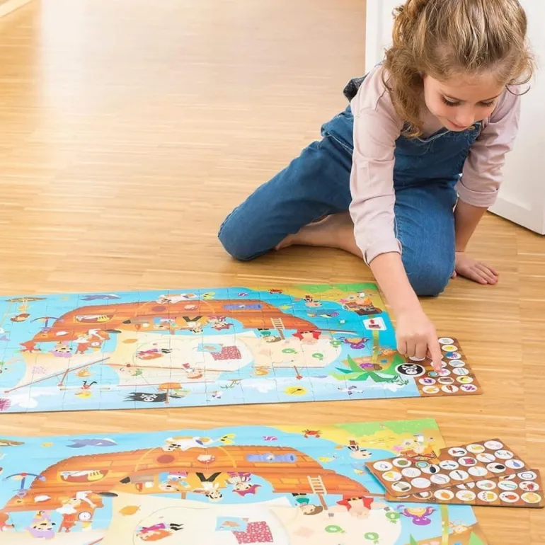 Puzzle dla Dzieci Obserwacyjne Statek Piratów 104 el. 5+