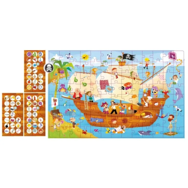 Puzzle dla Dzieci Obserwacyjne Statek Piratów 104 el. 5+