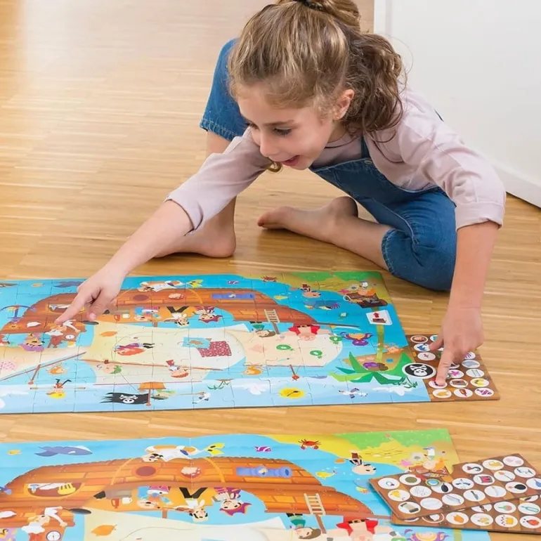 Puzzle dla Dzieci Obserwacyjne Statek Piratów 104 el. 5+