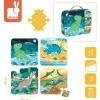 Puzzle dla Dzieci Progresywne w Walizce Dinozaury 4 Układanki 3+