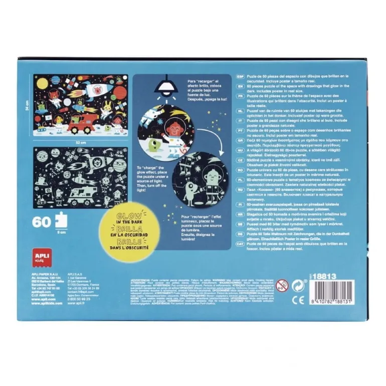 Puzzle dla Dzieci Świecące w Ciemności Kosmos 4+