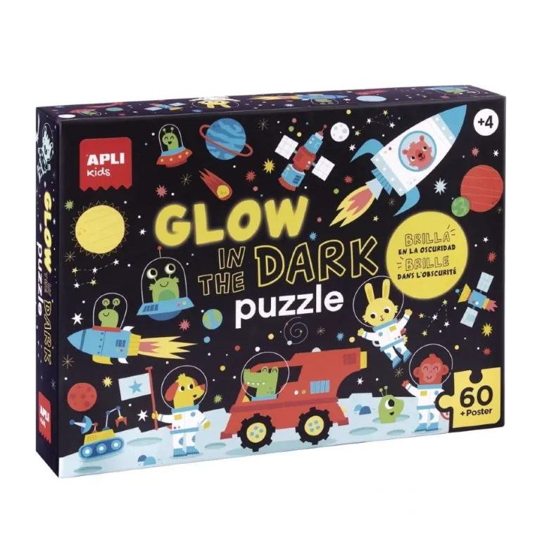 Puzzle dla Dzieci Świecące w Ciemności Kosmos 4+