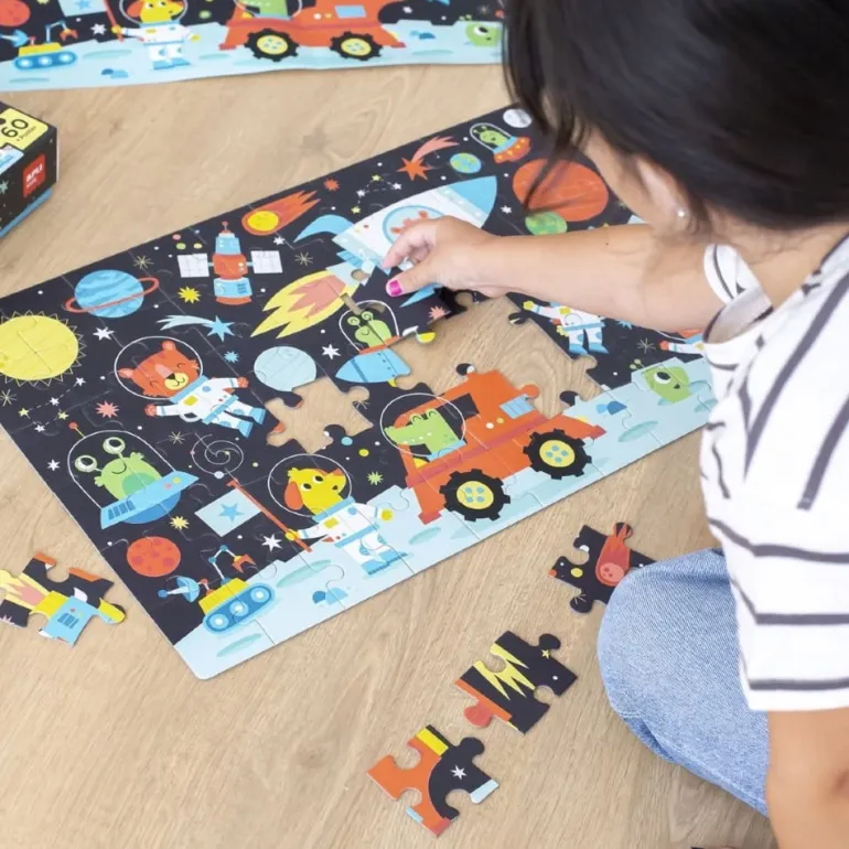 Puzzle dla Dzieci Świecące w Ciemności Kosmos 4+