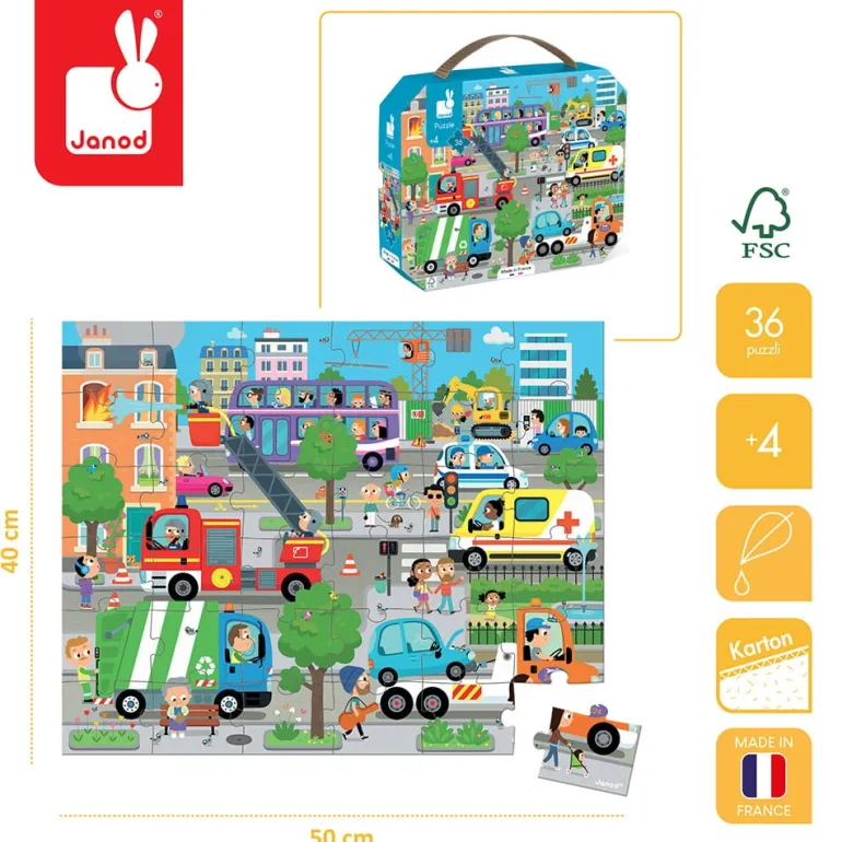 Puzzle dla Dzieci w Walizce Miasto 36 el. 4+
