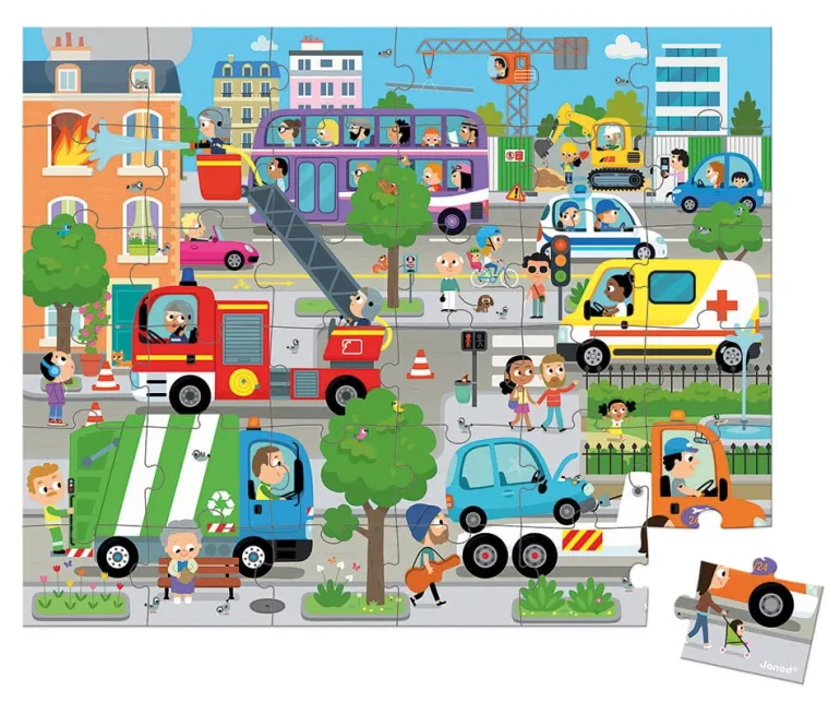 Puzzle dla Dzieci w Walizce Miasto 36 el. 4+