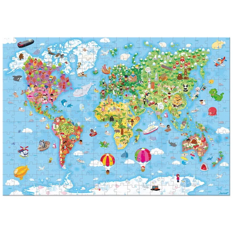 Puzzle dla Dzieci w Walizce Ogromna Mapa Świata 300 el. 7+