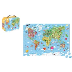 Puzzle dla Dzieci w Walizce Ogromna Mapa Świata 300 el. 7+