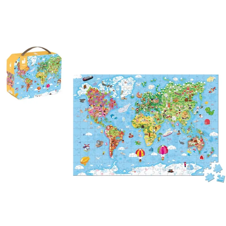 Puzzle dla Dzieci w Walizce Ogromna Mapa Świata 300 el. 7+